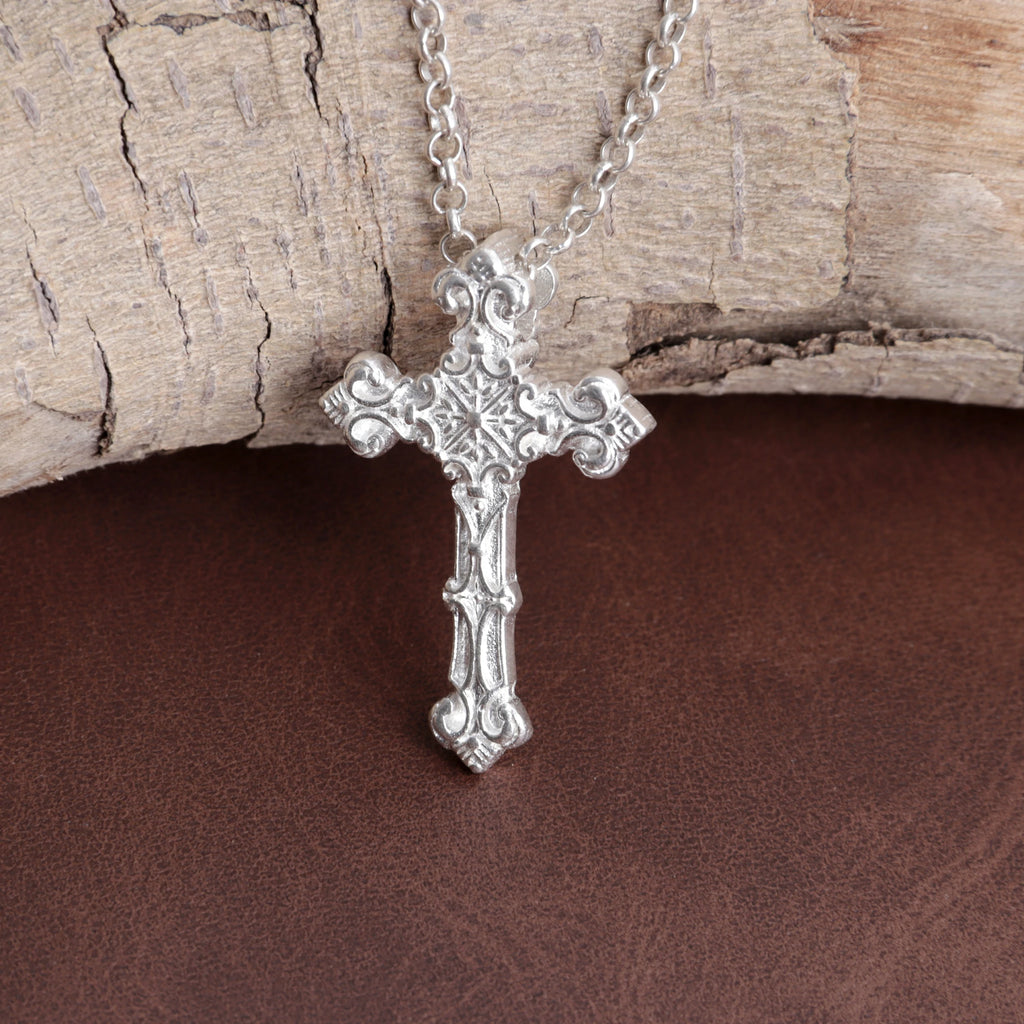 Custom 925 Sterling Silver Baroque Cross Pendant Enfolding Your Soul In Heavenly Grace