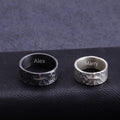 Personalized Hammered Cross Matching Couple Rings, Custom Engraved Textured Wedding Bands for Him & Her, Secret Inner Engraving Promise Rings