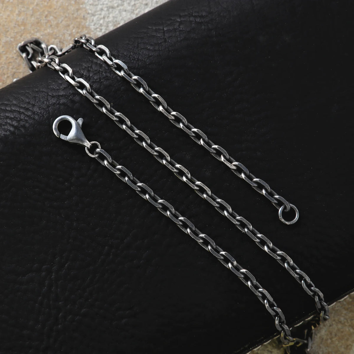 Men's 925 Sterling Silver Anchor Chain Necklace