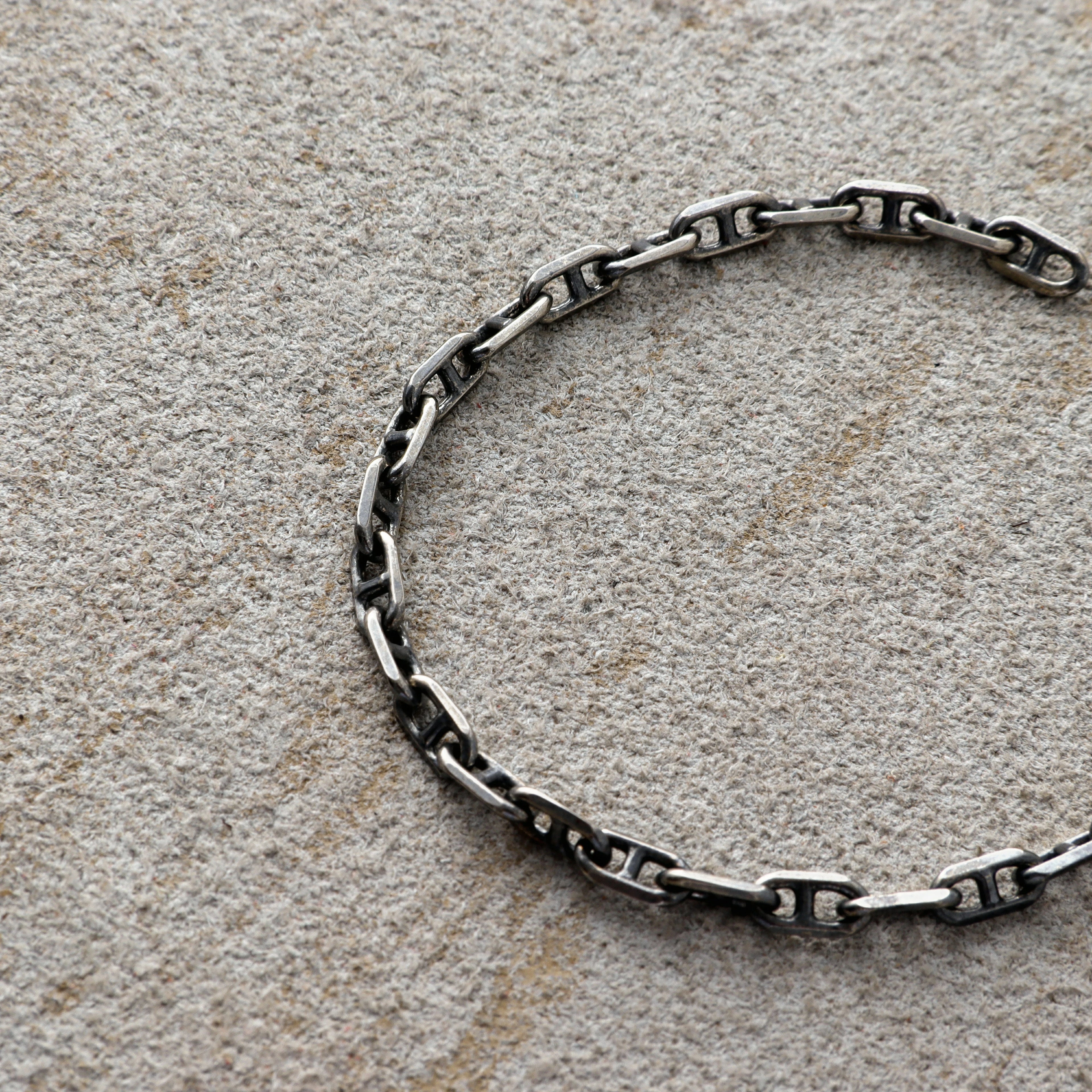 Minimalist Anchor Chain Bracelet, Personalized 925 Sterling Silver Wristband