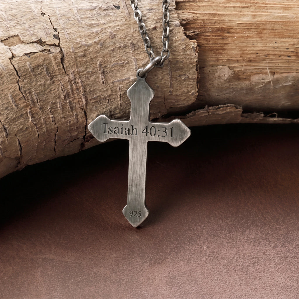 Custom Engraved 925 Sterling Silver Cross Pendant for Everlasting Devotion