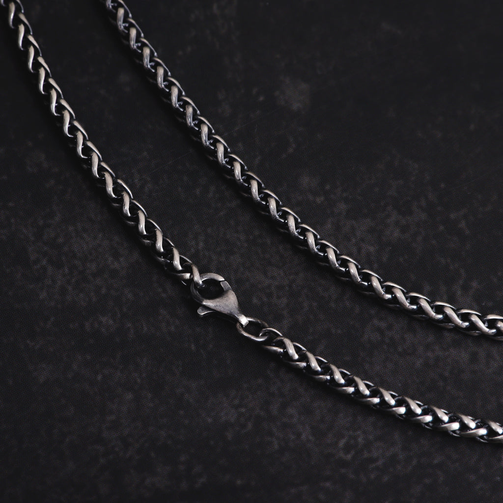 Men's 925 Sterling Silver Wheat Chain Necklace-Chunky Link