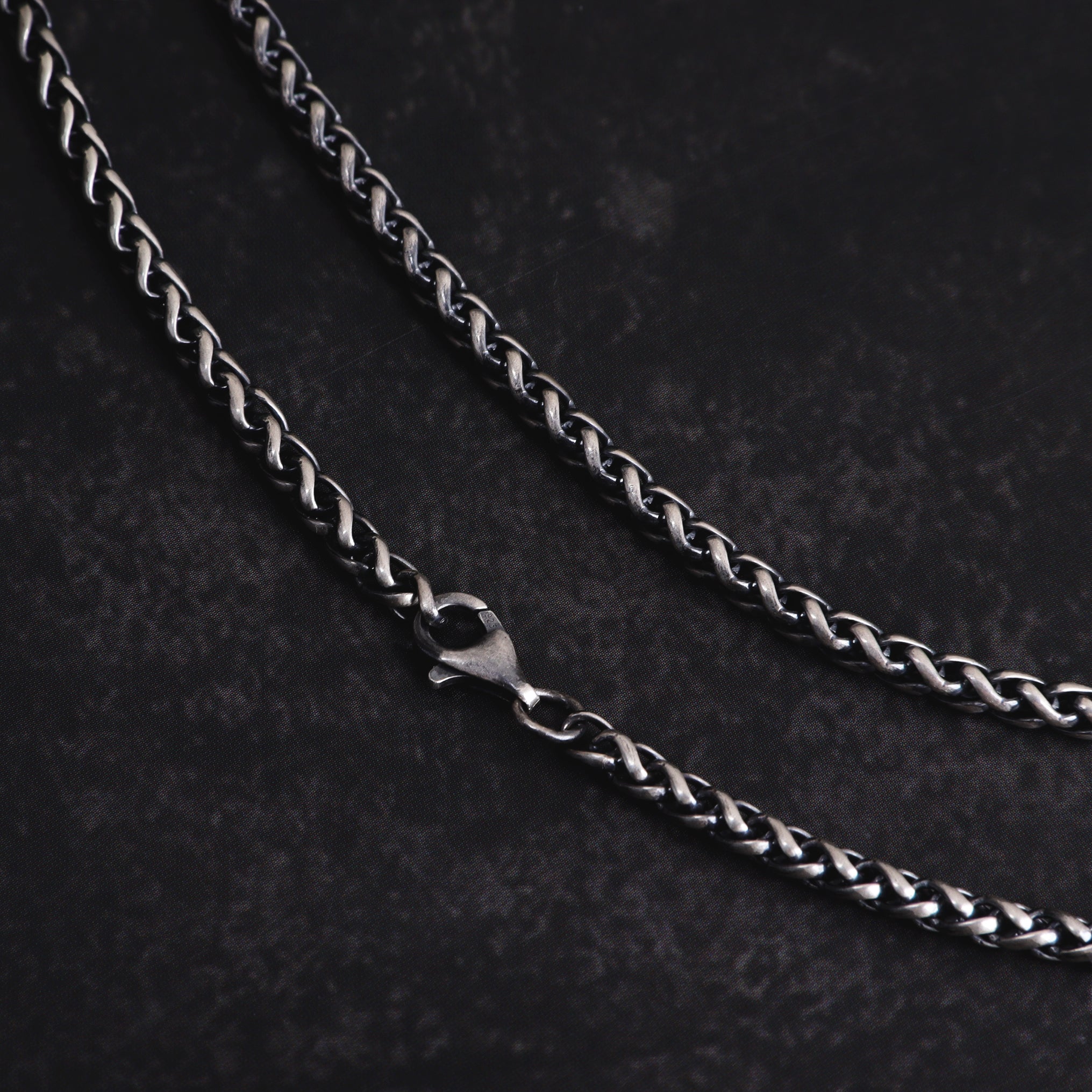 Men's 925 Sterling Silver Wheat Chain Necklace-Chunky Link