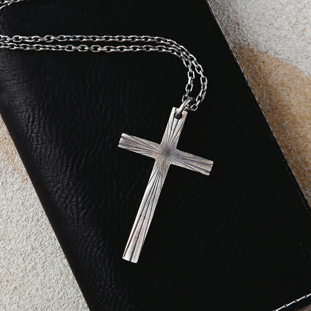 Eternal Light Sunburst Cross Pendant, 925 Sterling Silver Devotional Protection Amulet