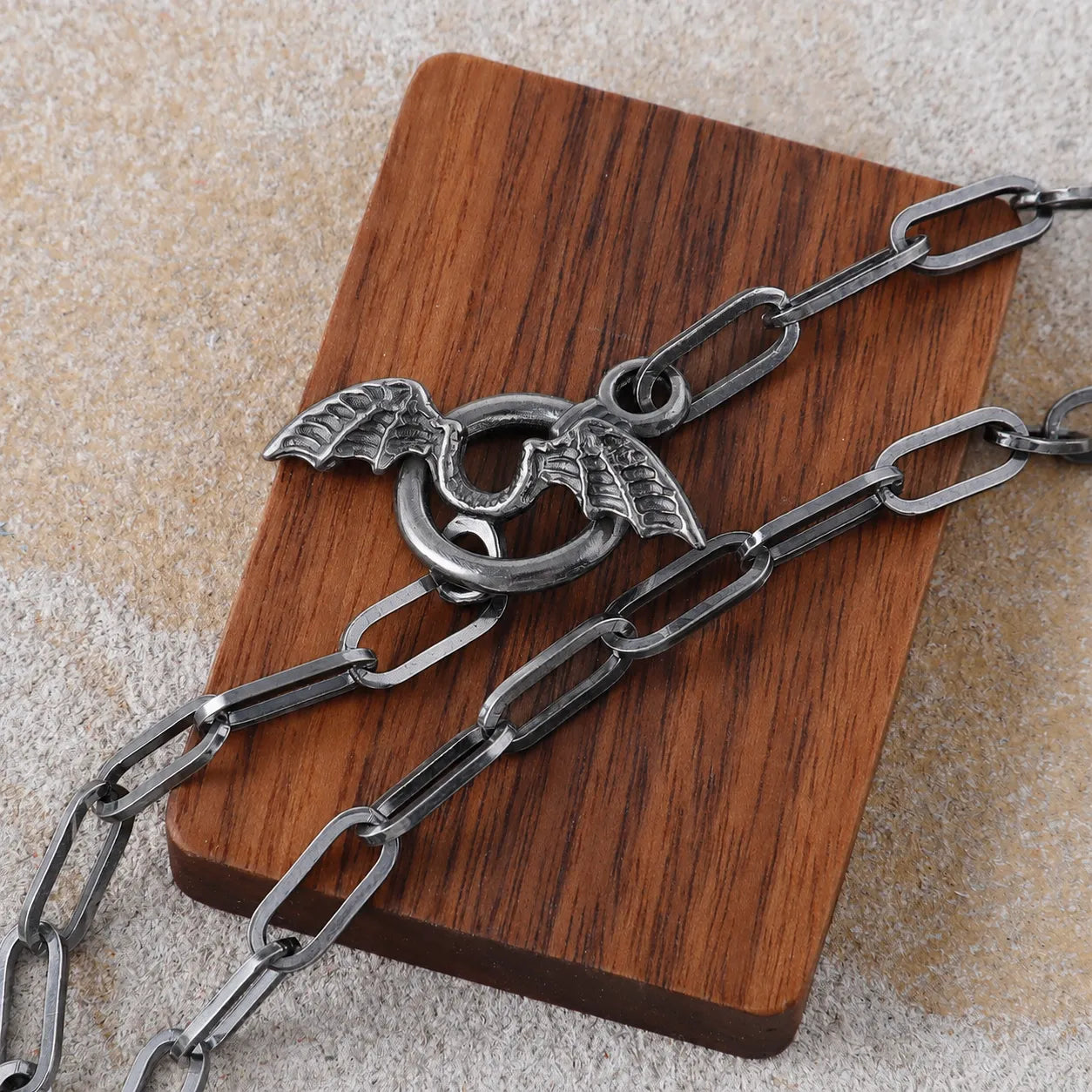 925 Sterling Silver Wing OT Clasp Paperclip Chain Necklace 5mm Men Jewelry Gift for Boyfriend Husband Father