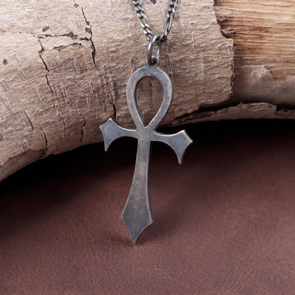 925 Sterling Silver Ankh Key of Life Durable Cross Pendant Faith Gift
