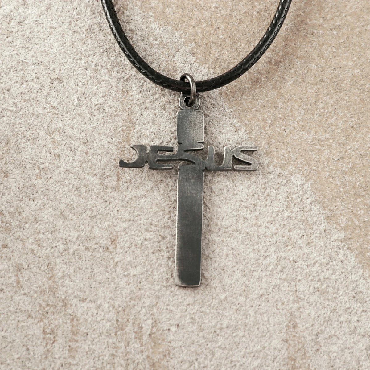 925 Sterling Silver Jesus Name Cross Durable Engravable Sacred Pendant Necklace