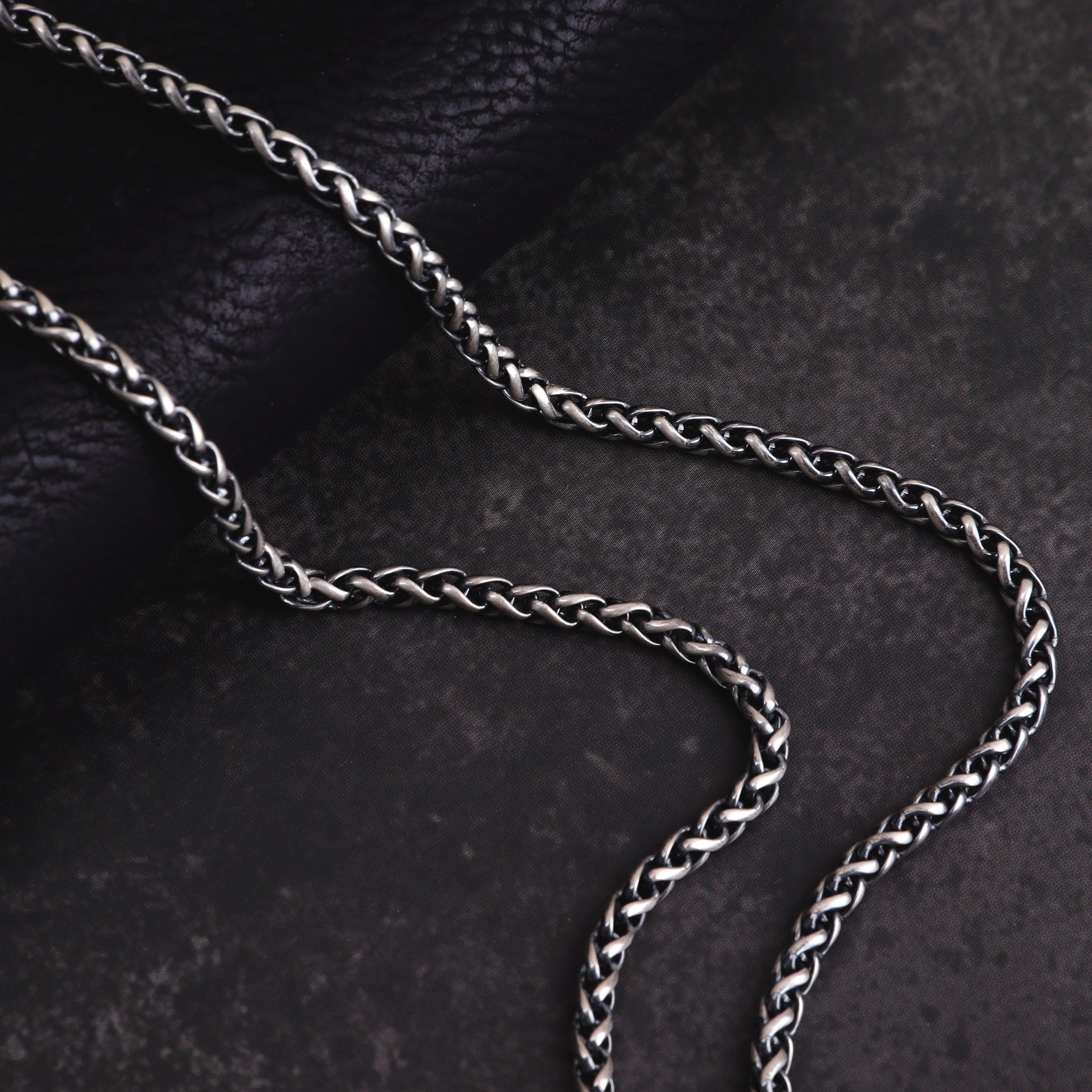 Men's 925 Sterling Silver Wheat Chain Necklace-Chunky Link