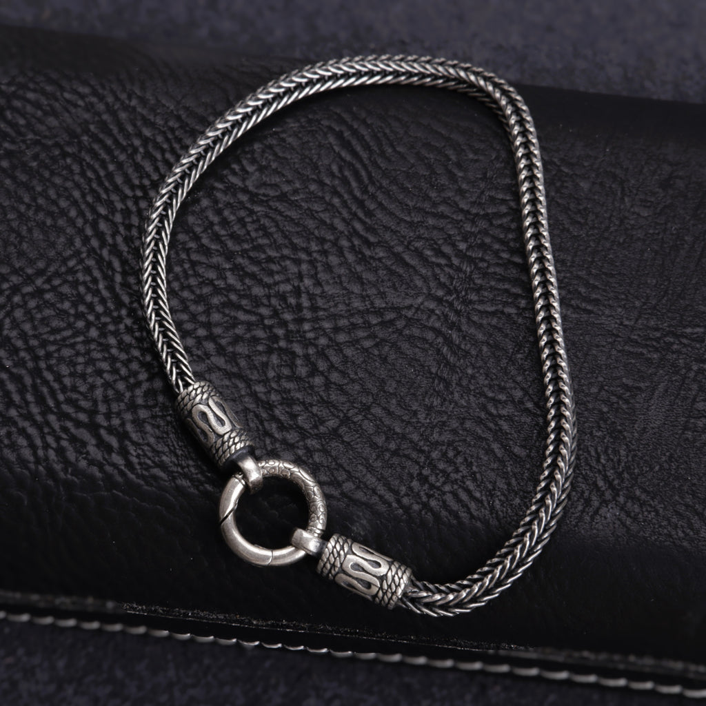 925 Silver Foxtail Chain Anklet for Men & Women