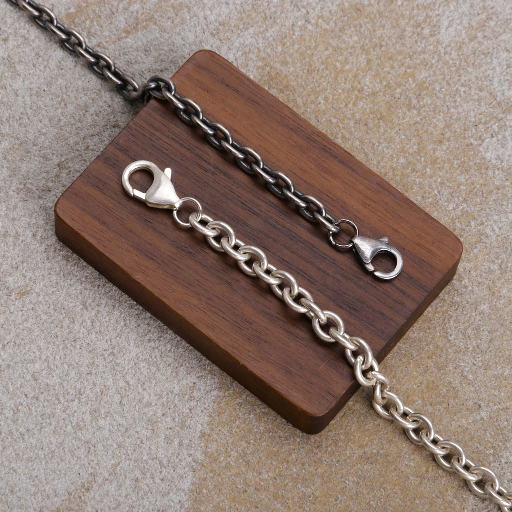 925 Sterling Silver Oval-shaped Anklet-3mm-10mm-Cable Chain For Unisex