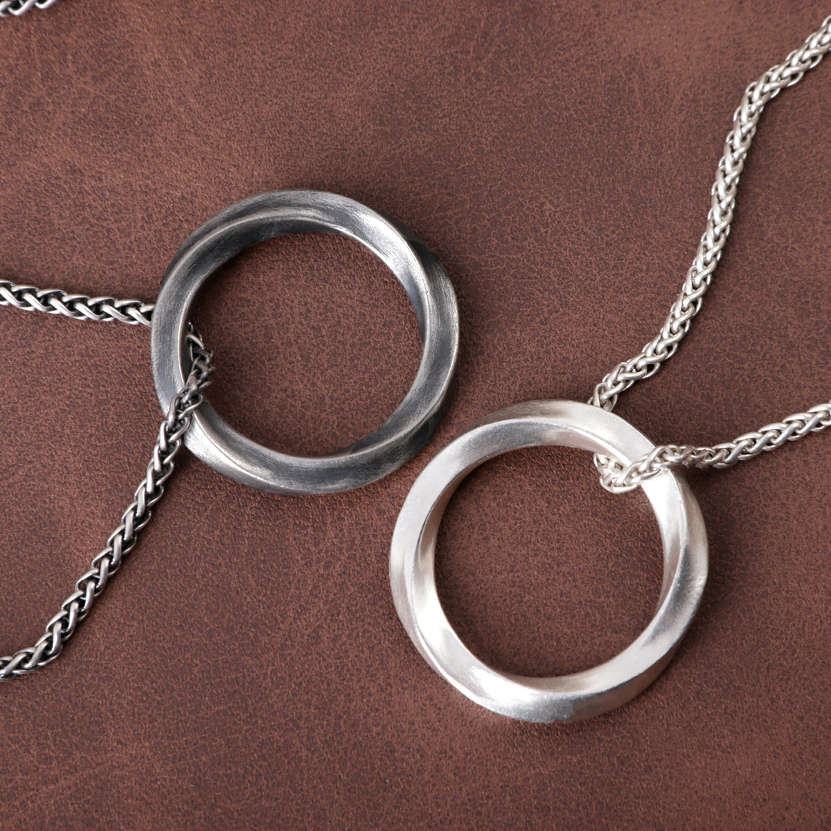 925 Sterling Silver Twisted Mobius Circle Pendant Delivering Minimalist Modern Flow