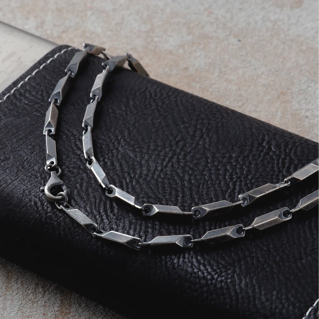 925 Sterling Silver 3.5mm Twist Bar Link Chain, Masculine Men Necklace Gift for Him