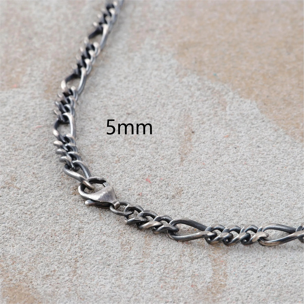 925 Sterling Silver Figaro Chain Necklace for Men and Women