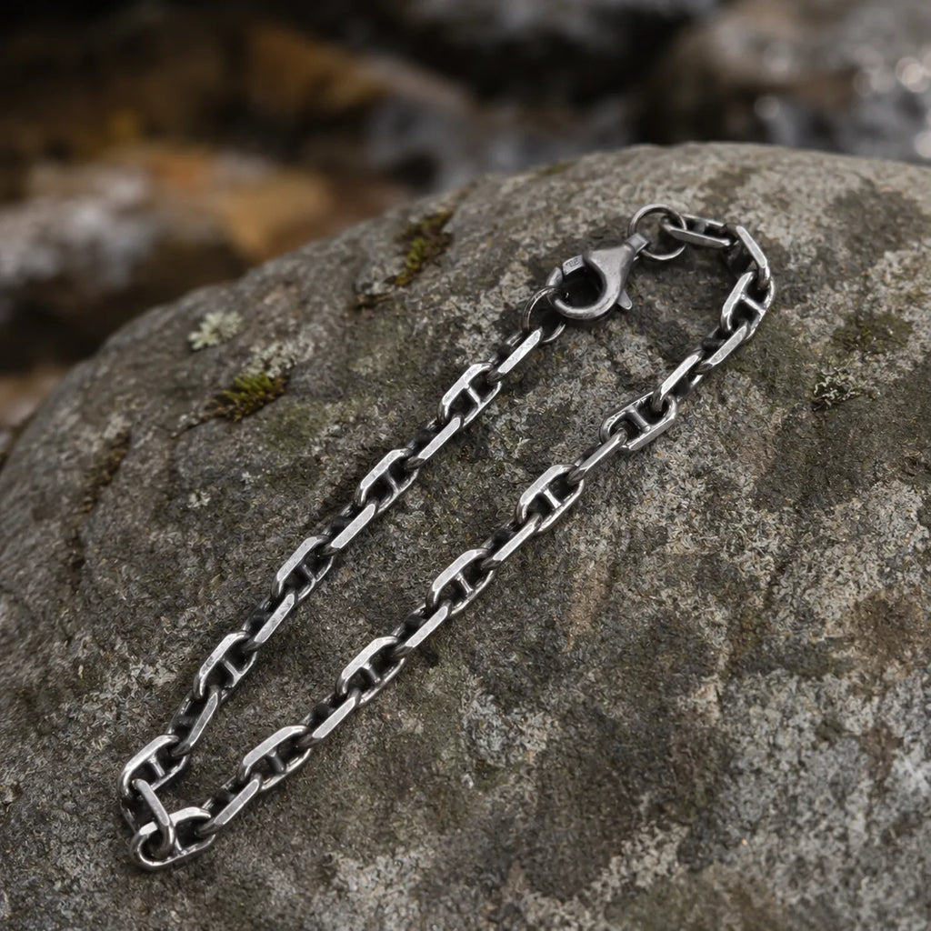 925 Sterling Silver Mariner Anchor Chain Anklet for Men & Women
