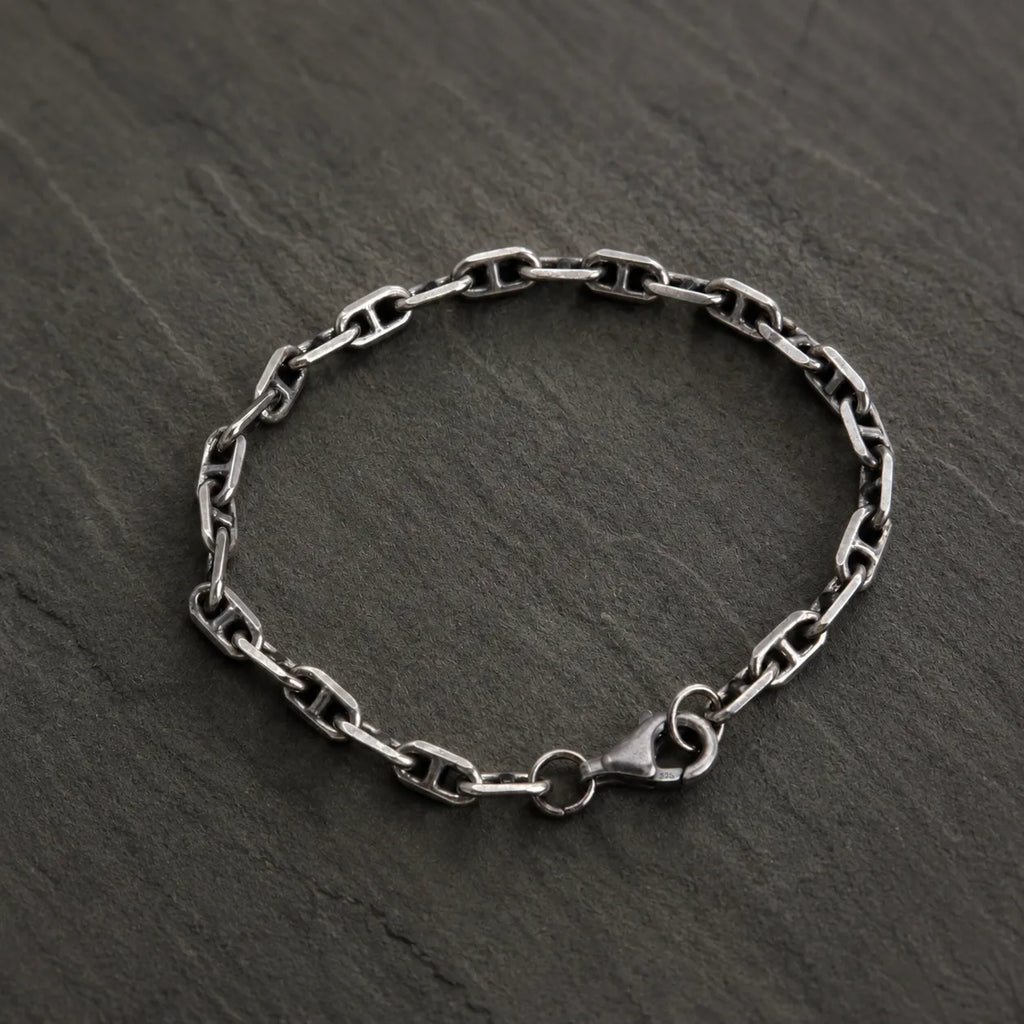 925 Sterling Silver Mariner Anchor Chain Anklet for Men & Women