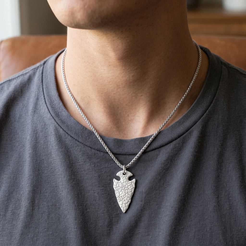 925 Sterling Silver Viking Vegvisir Arrowhead Pendant For Guidance Strength And Protection