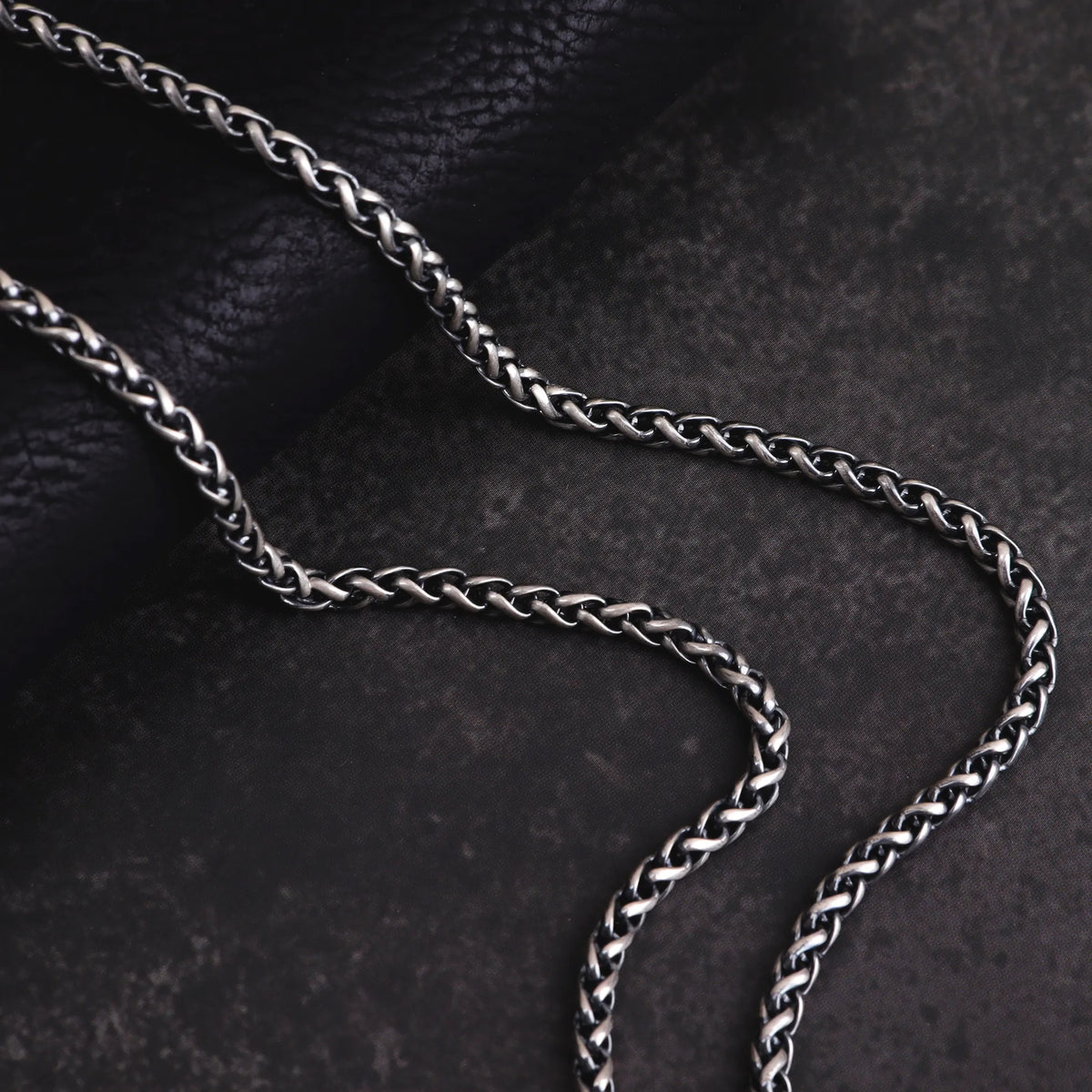 Men's 925 Sterling Silver Wheat Chain Necklace-Chunky Link
