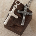 925 Sterling Silver Rustic Textured Holy Cross Durable Faith Pendant Necklace