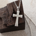 925 Sterling Silver Heirloom Tiered Holy Cross Engravable Faith Pendant Necklace