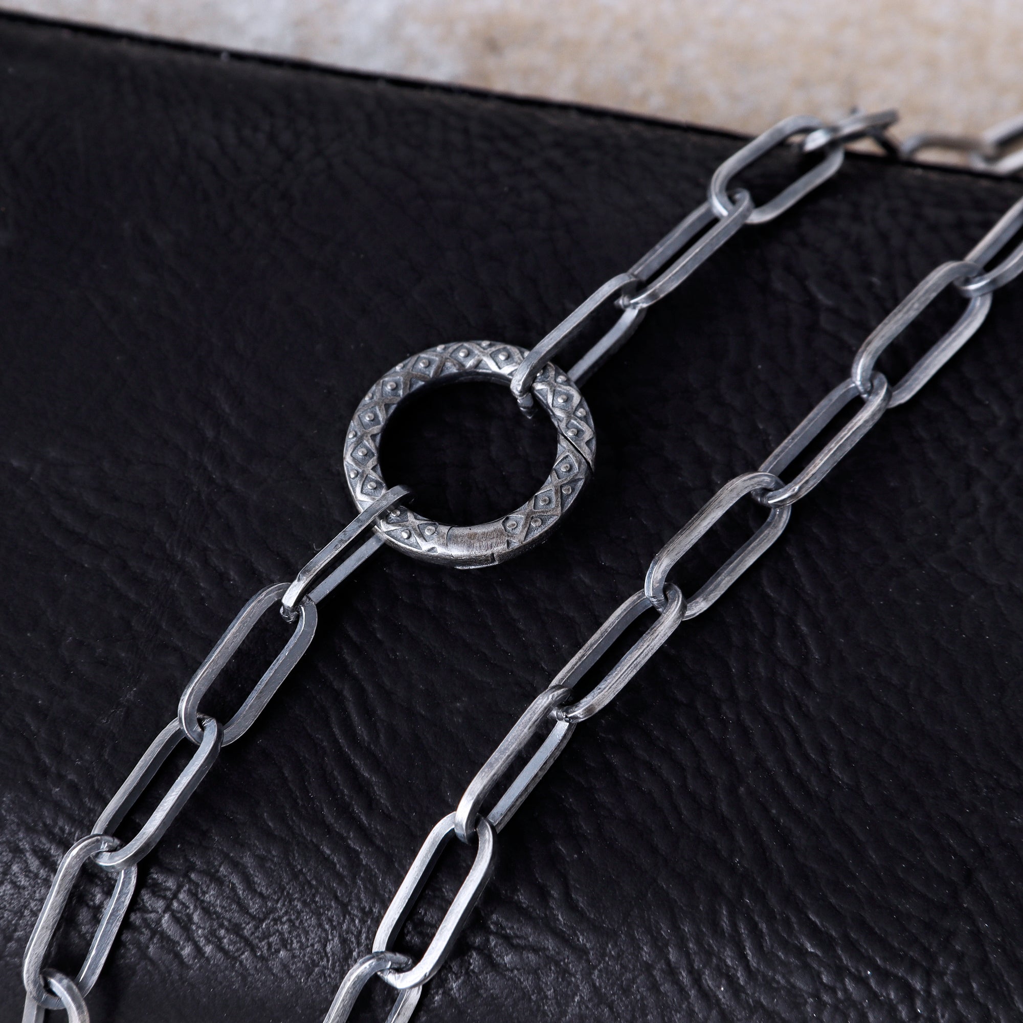 5mm Thick Paperclip Chain Necklace With Engraved Spring Clasp For Men Gift