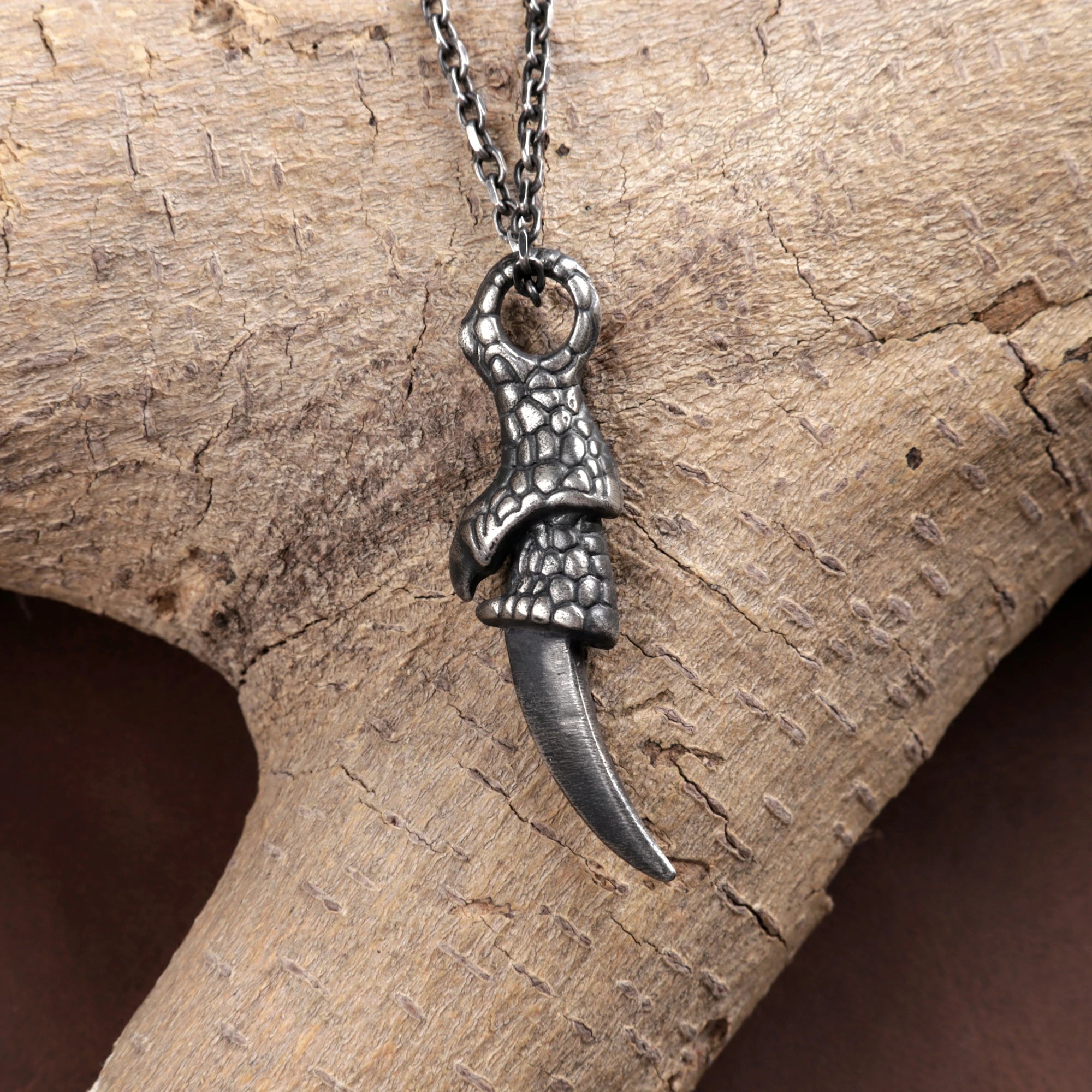 925 Sterling Silver Dragon Claw Pendant Necklace for Men, Durable Gothic Jewelry Gift