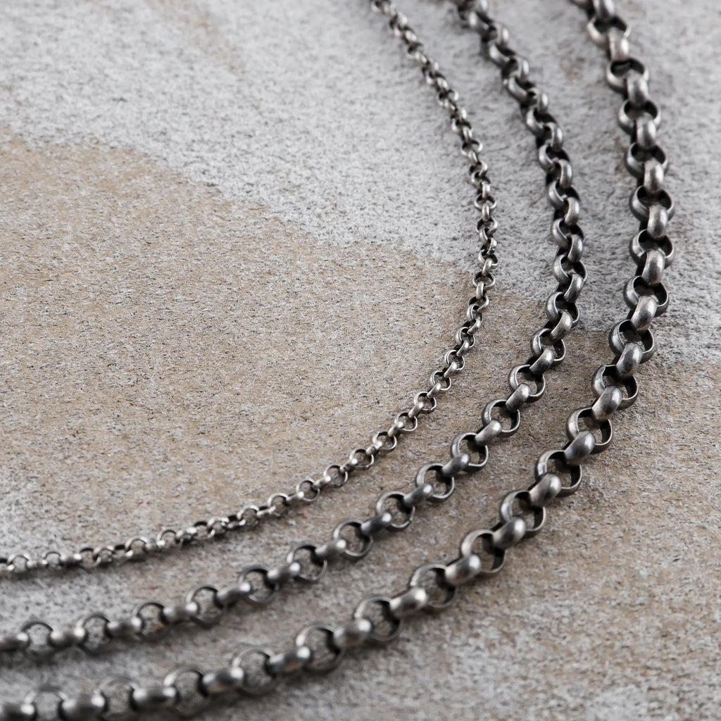 925 Sterling Silver Belcher Rolo Chain, Unisex Pendant Necklace, 3mm-8mm Sizes