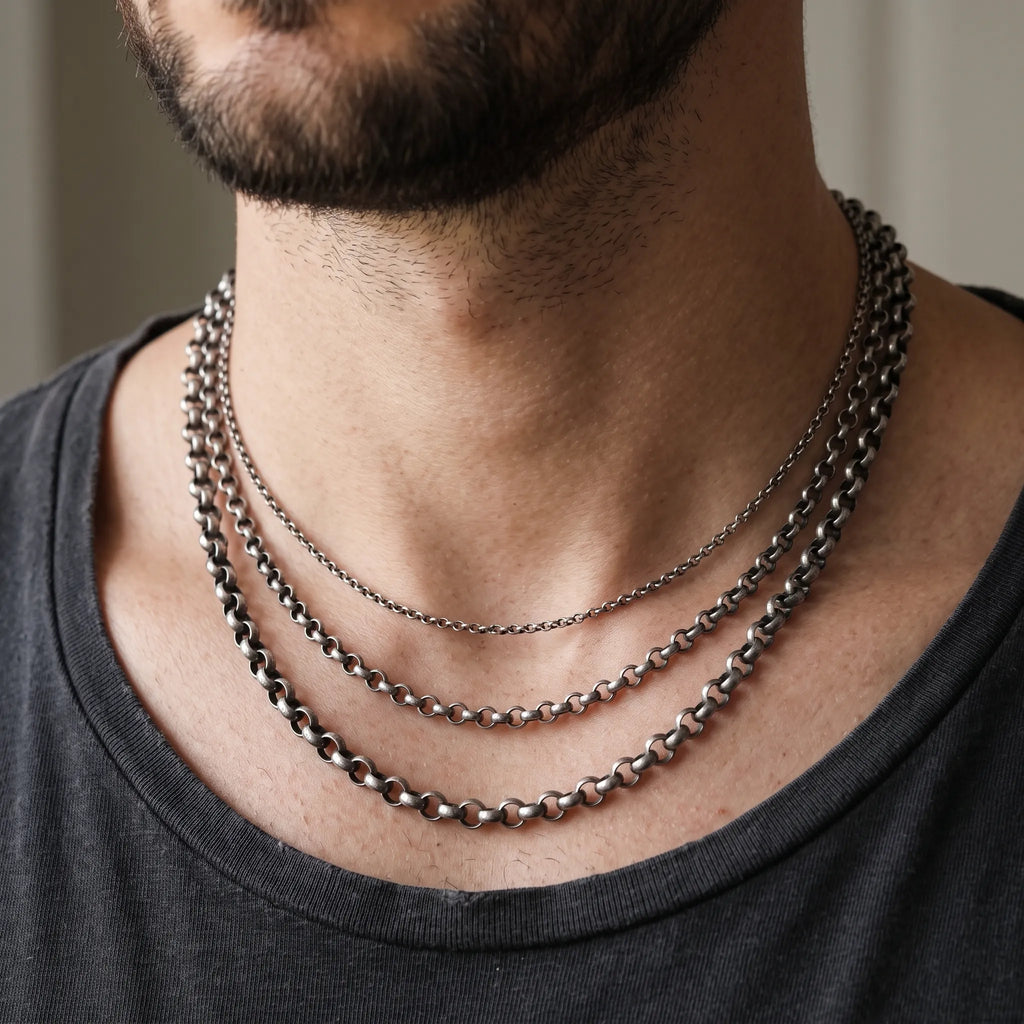 925 Sterling Silver Belcher Rolo Chain, Unisex Pendant Necklace, 3mm-8mm Sizes