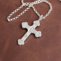 925 Sterling Silver Engravable Celtic Cross Pendant Honoring Eternal Holy Trinity Grace
