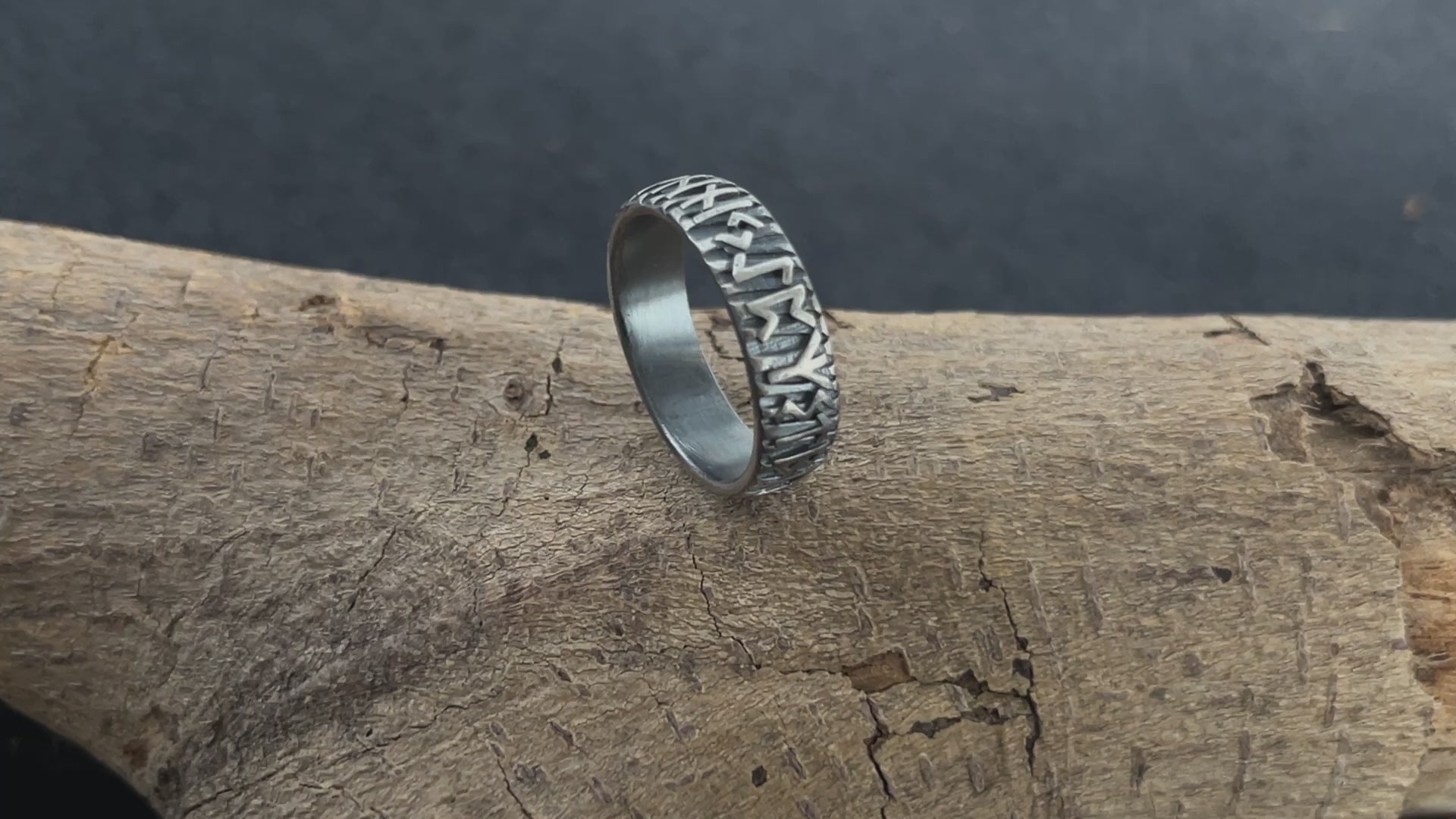 Personalized Viking Rune Ring - Custom Engraved Men's 925 Streling Silver Band