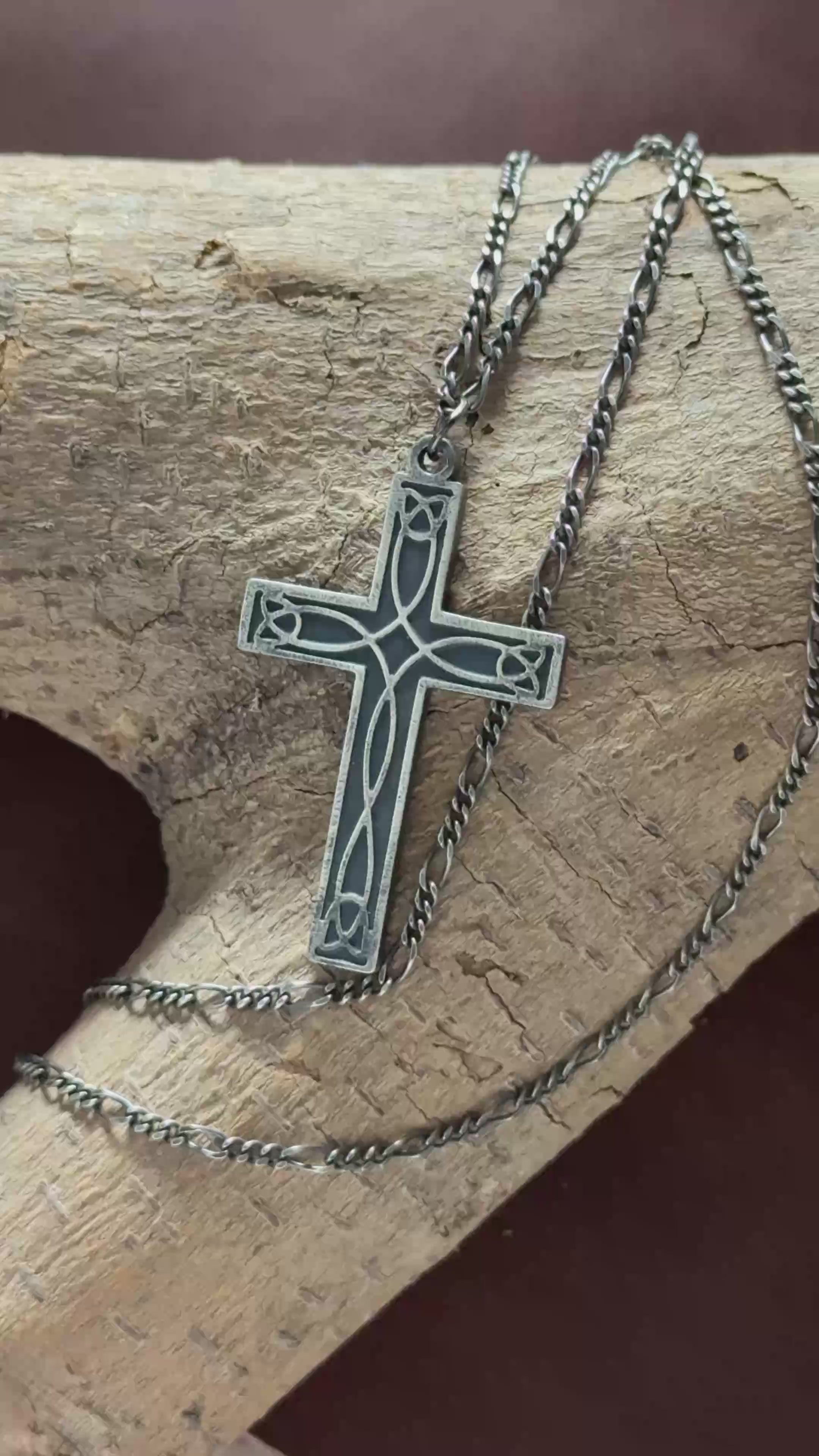 925 Sterling Silver Celtic Trinity Cross Durable Engravable Pendant Faith Gift