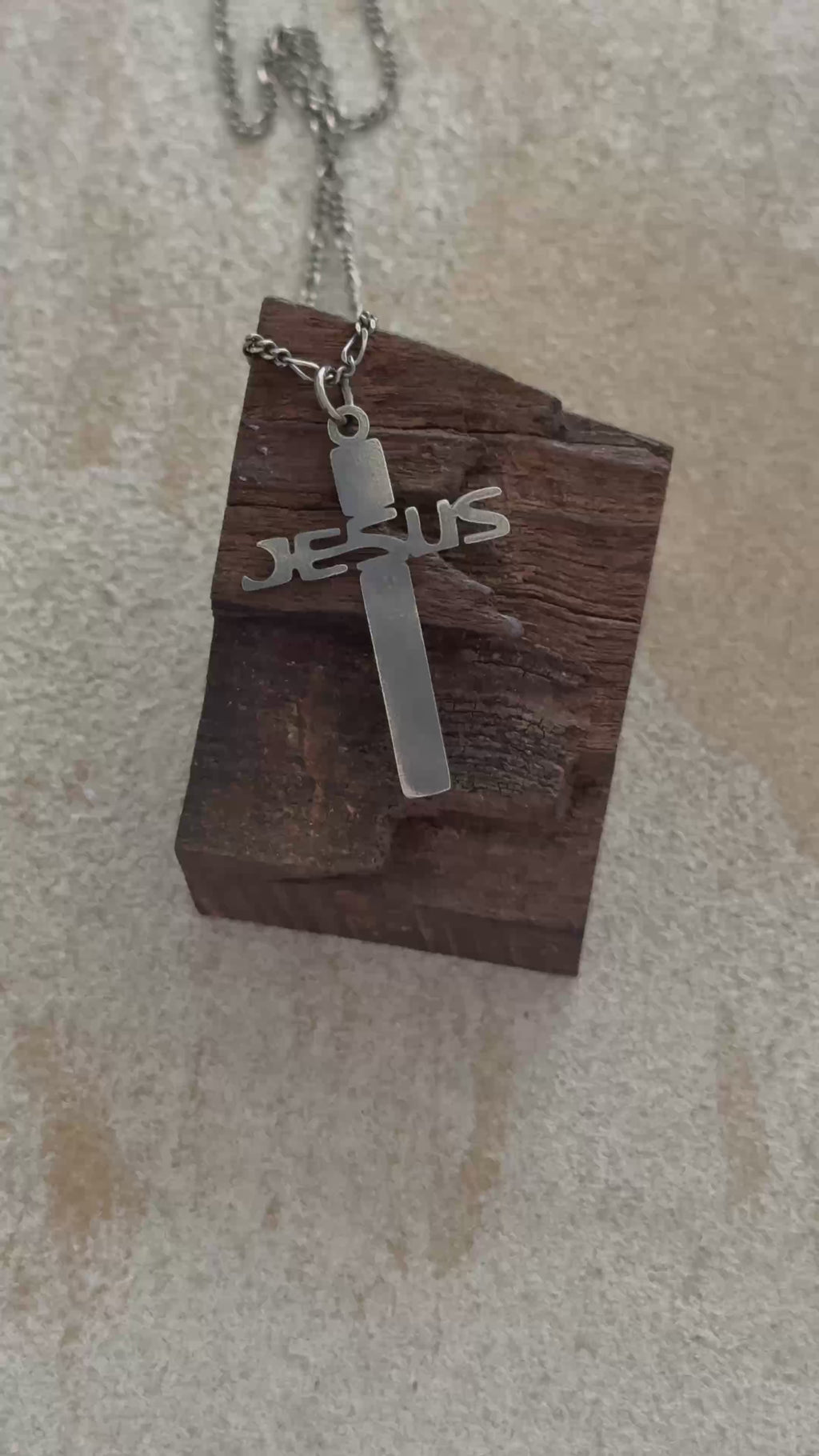 925 Sterling Silver Jesus Name Cross Durable Engravable Sacred Pendant Necklace