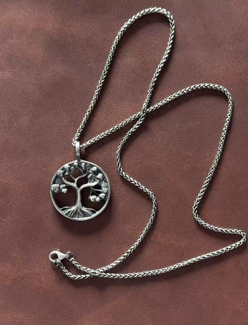 Solid 925 Sterling Silver Tree of Life Pendant Necklace for Strength & Vitality