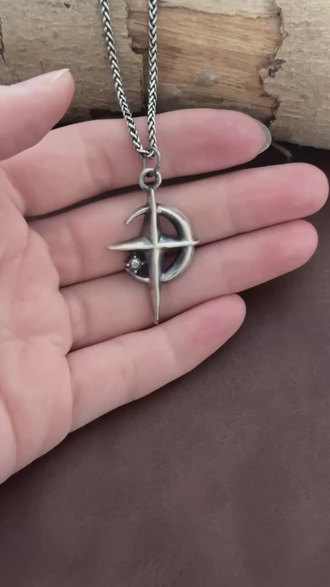 925 Sterling Silver Crescent Cross Pendant Anchored In Heavenly Grace And Salvation