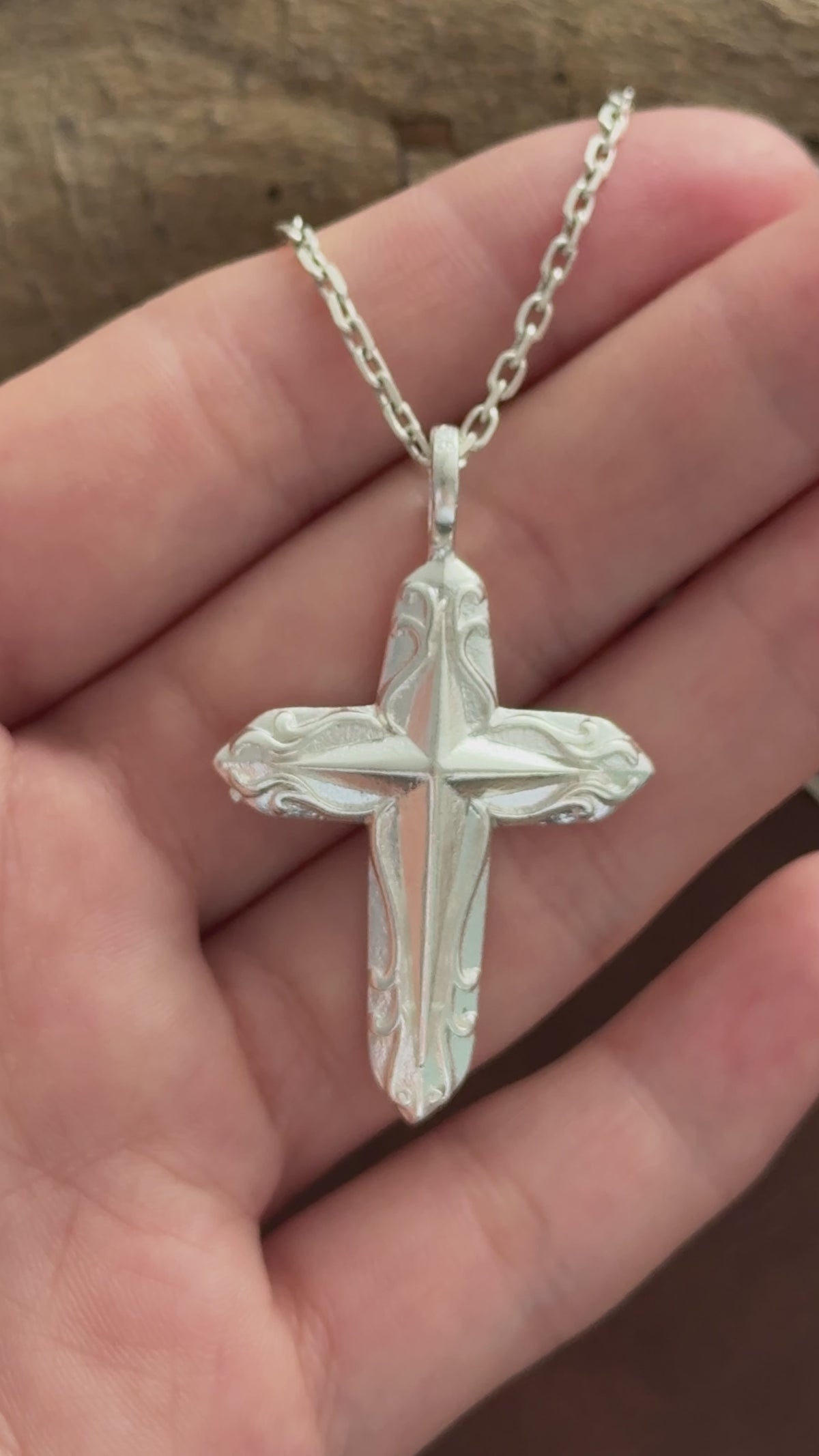 925 Sterling Silver Radiant Starburst Cross Pendant for Divine Light and Holy Grace