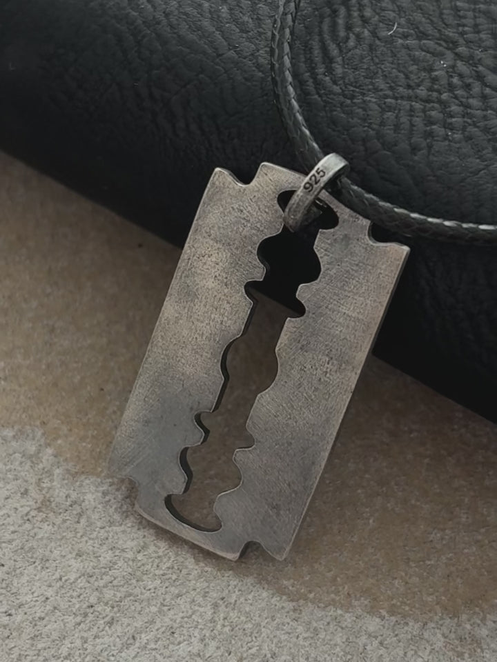 925 Sterling Silver Engravable Blade Pendant, Personalized Punk Necklace Jewelry