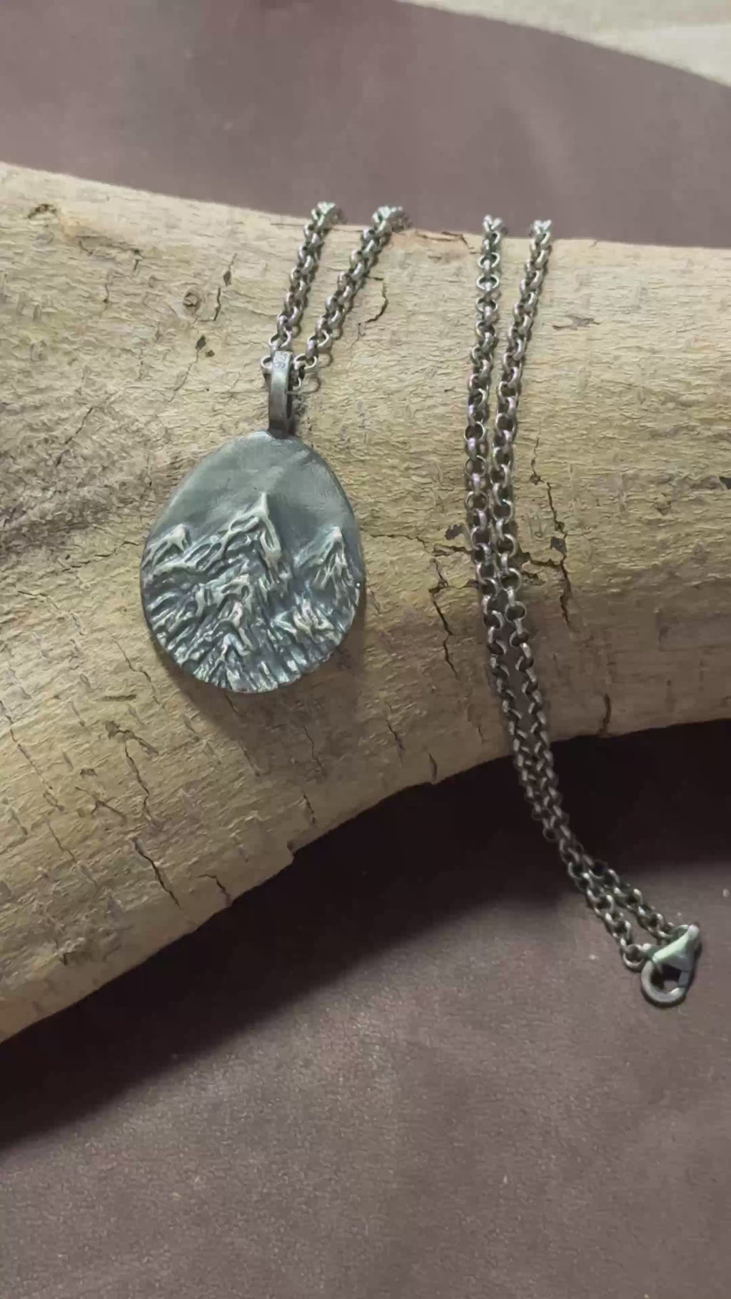 925 Sterling Silver Mountain Custom Engravable Pendant Durable Necklace