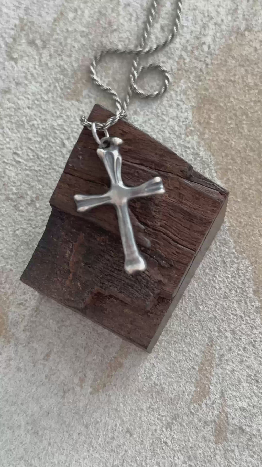 925 Sterling Silver Sculpted Skeletal Cross Durable Religious Pendant Necklace