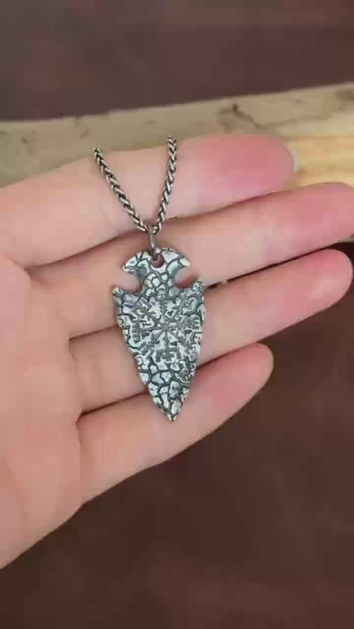 925 Sterling Silver Viking Vegvisir Arrowhead Pendant For Guidance Strength And Protection