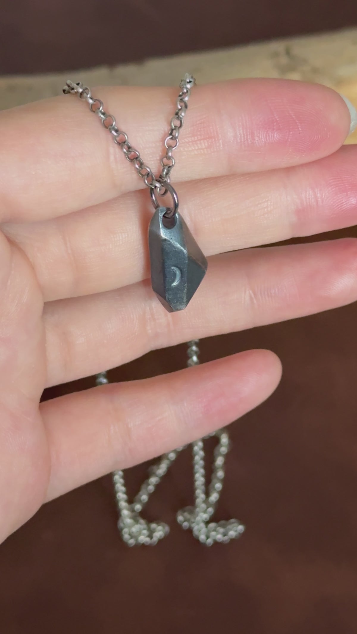 925 Sterling Silver Crescent Moon Wishing Stone Pendant Bringing Mystical Magic And Hope