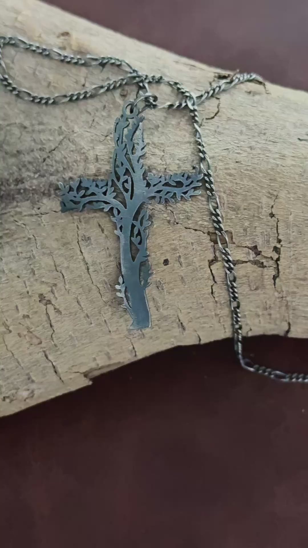 925 Sterling Silver Tree of Life Cross Pendant Offering Renewal and Eternal Life