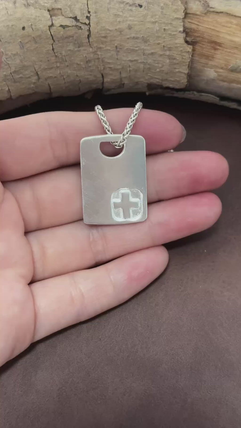 925 Sterling Silver Engravable Military Tag Cross Pendant Bound In Divine Protection
