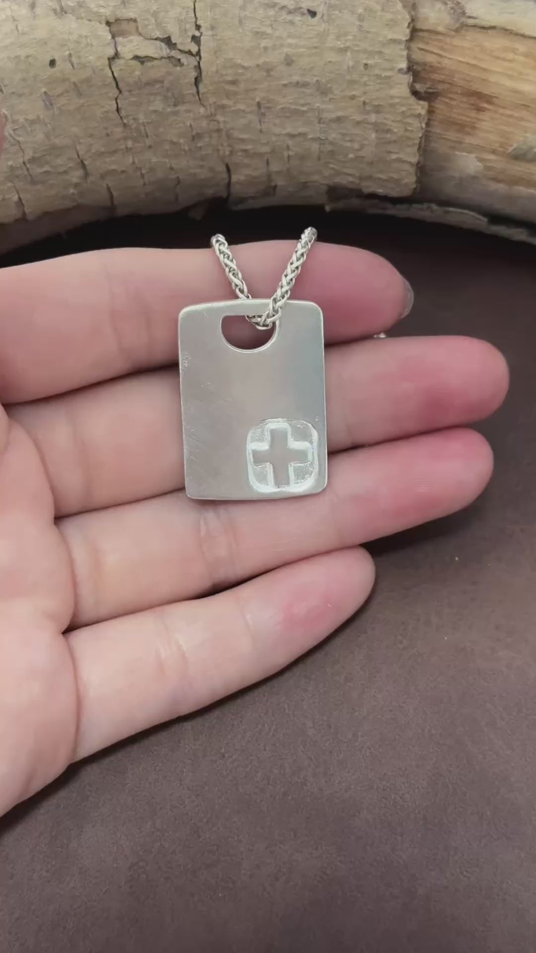 925 Sterling Silver Engravable Military Tag Cross Pendant Bound In Divine Protection