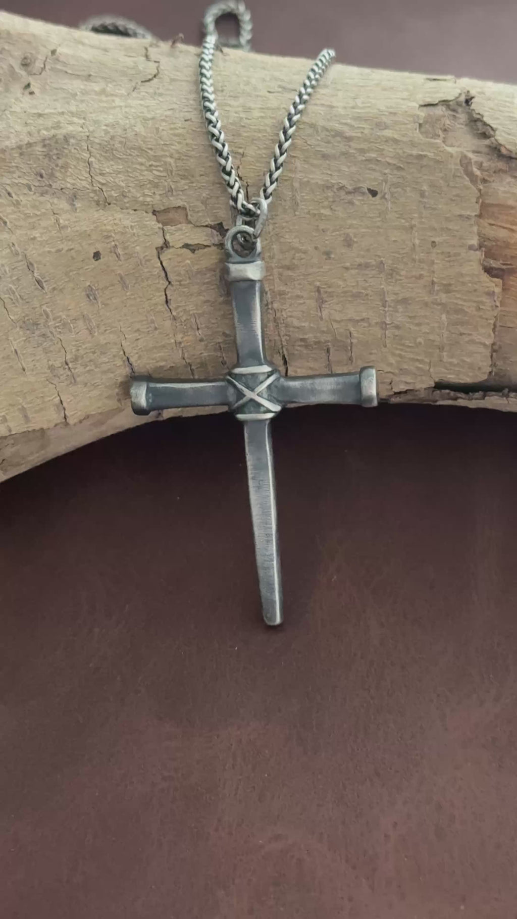 Sacred 925 Sterling Silver Wooden Beam Cross Pendant Protecting Your Faith and Soul