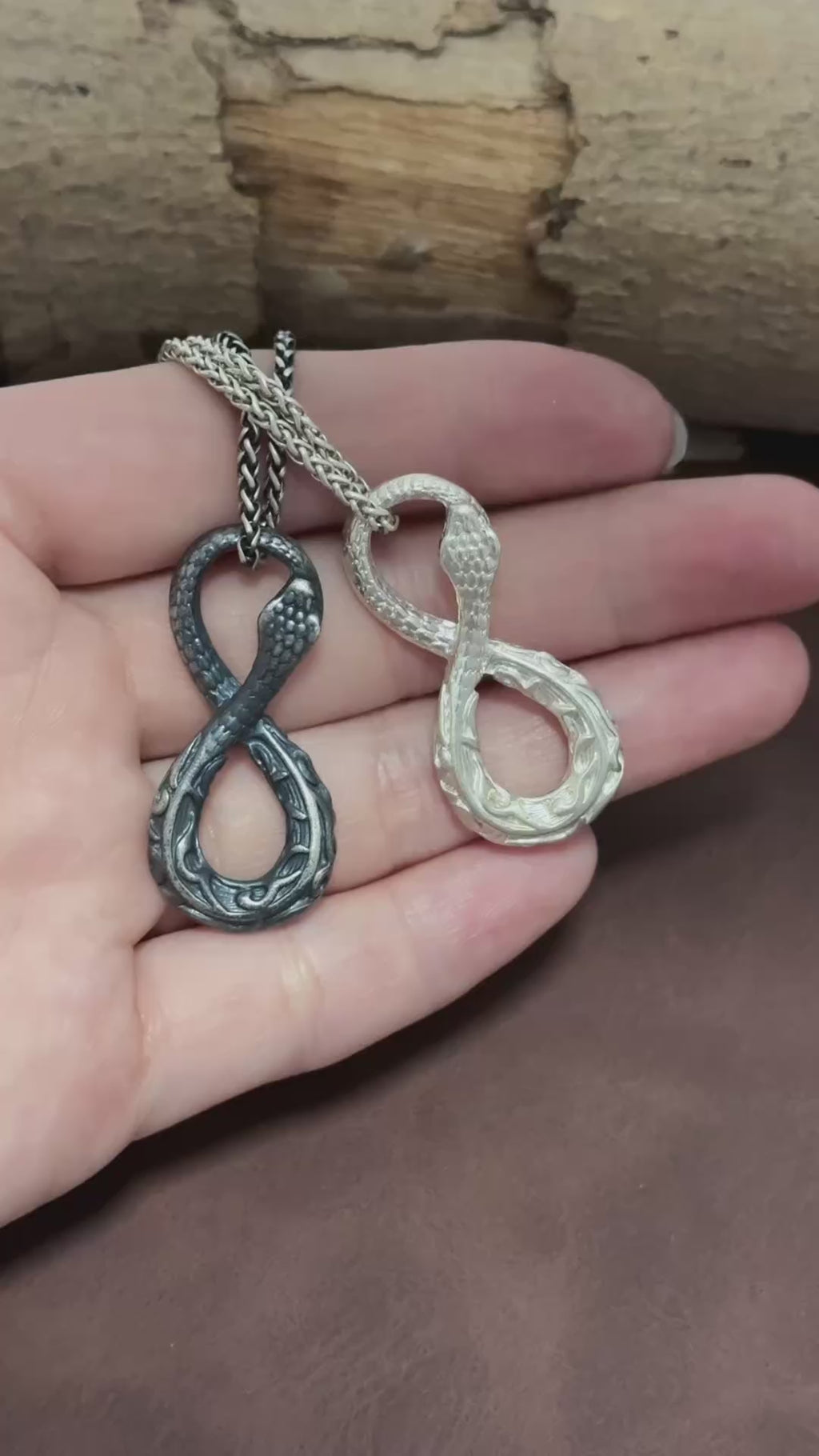 925 Sterling Silver Infinity Serpent Pendant Embodying Eternal Power