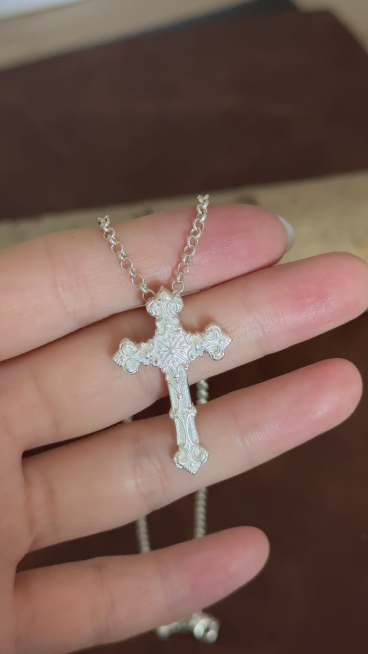Custom 925 Sterling Silver Baroque Cross Pendant Enfolding Your Soul In Heavenly Grace