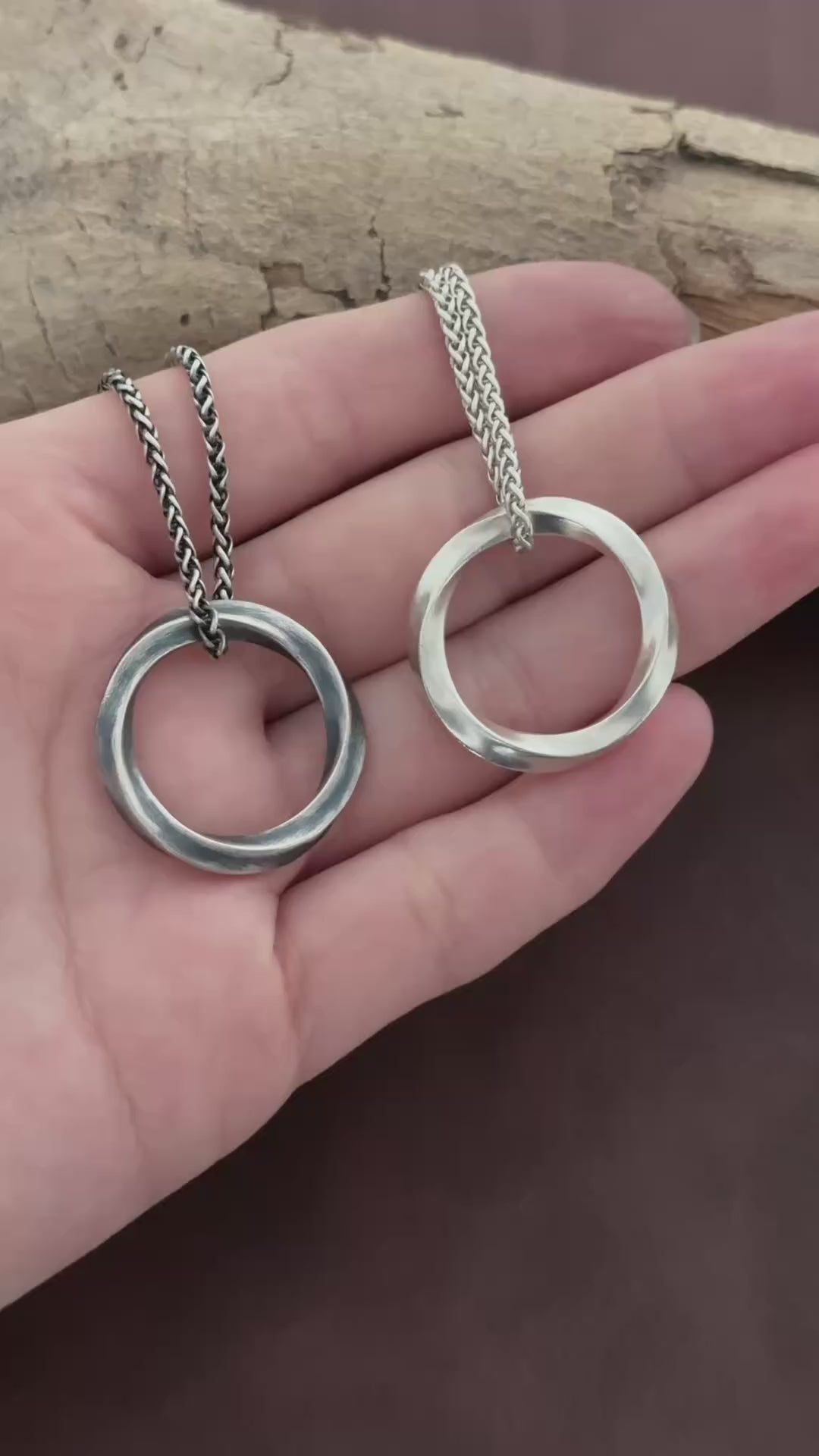 925 Sterling Silver Twisted Mobius Circle Pendant Delivering Minimalist Modern Flow