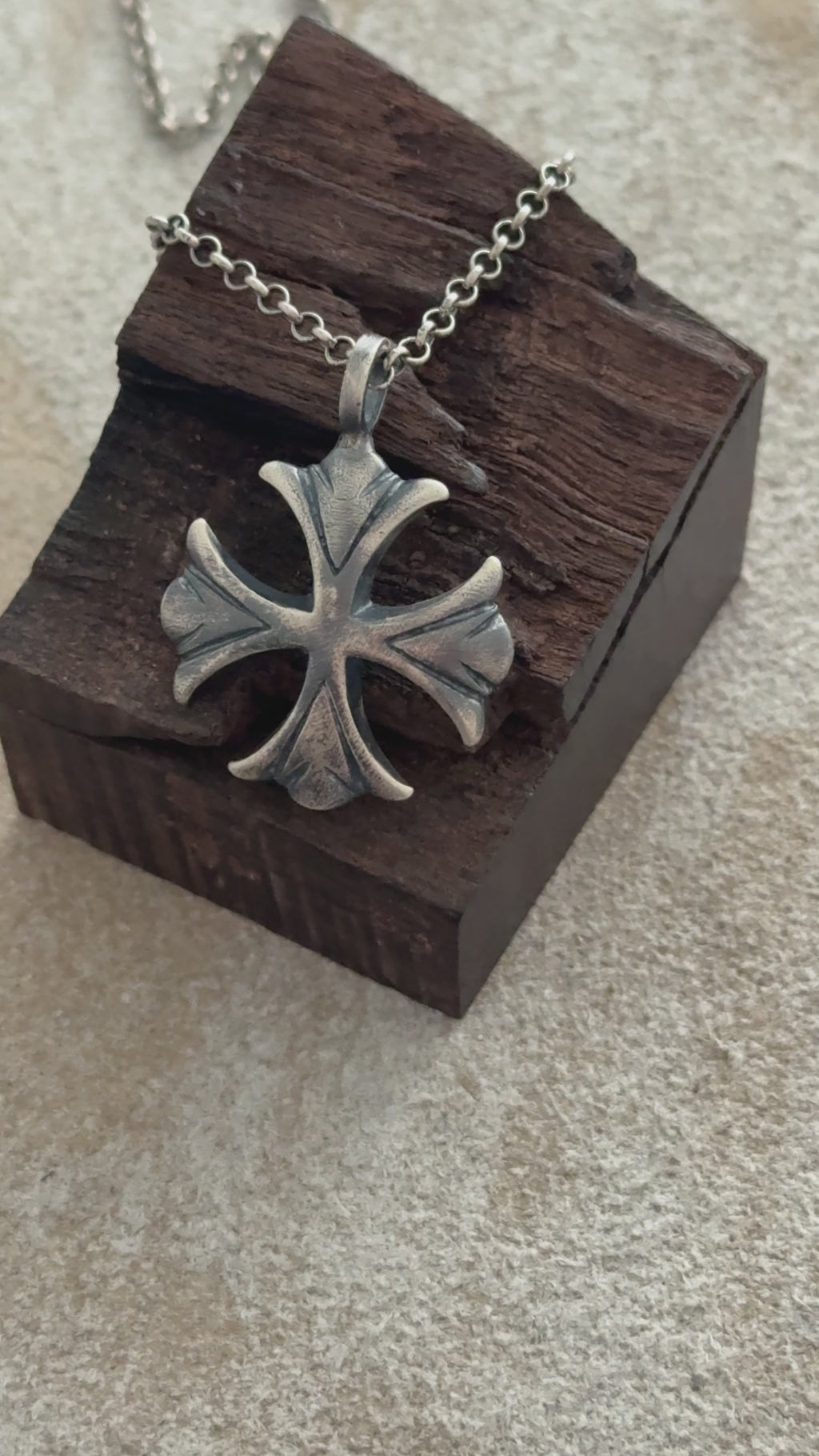 925 Sterling Silver Maltese Cross Necklace, Custom Engravable Medieval Talisman Jewelry