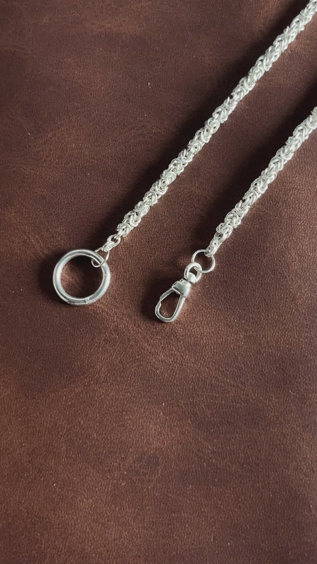 Men’s 925 Sterling Silver Byzantine Chain Necklace with Spring Clasp-Link for Pendant