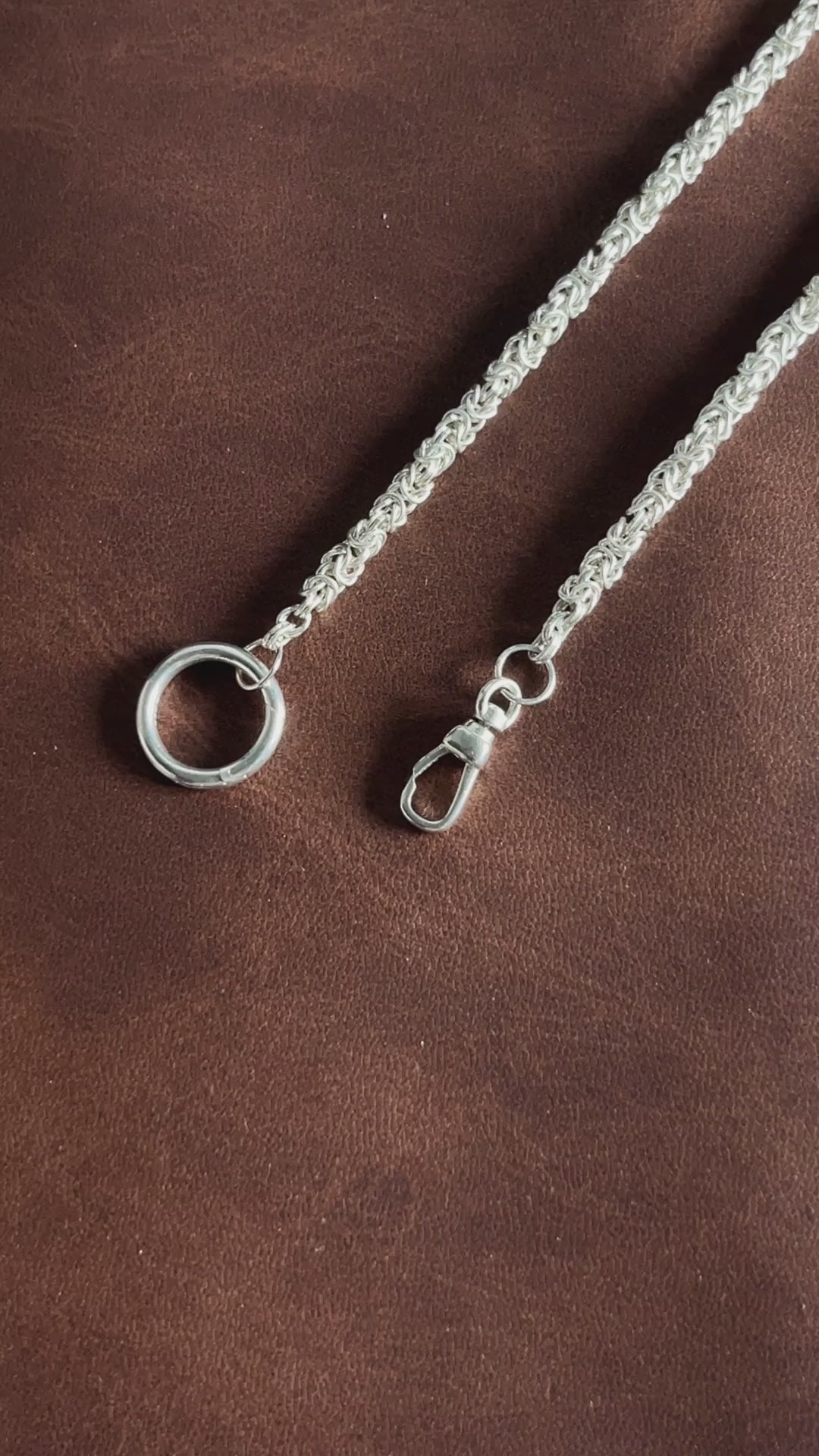 Men’s 925 Sterling Silver Byzantine Chain Necklace with Spring Clasp-Link for Pendant