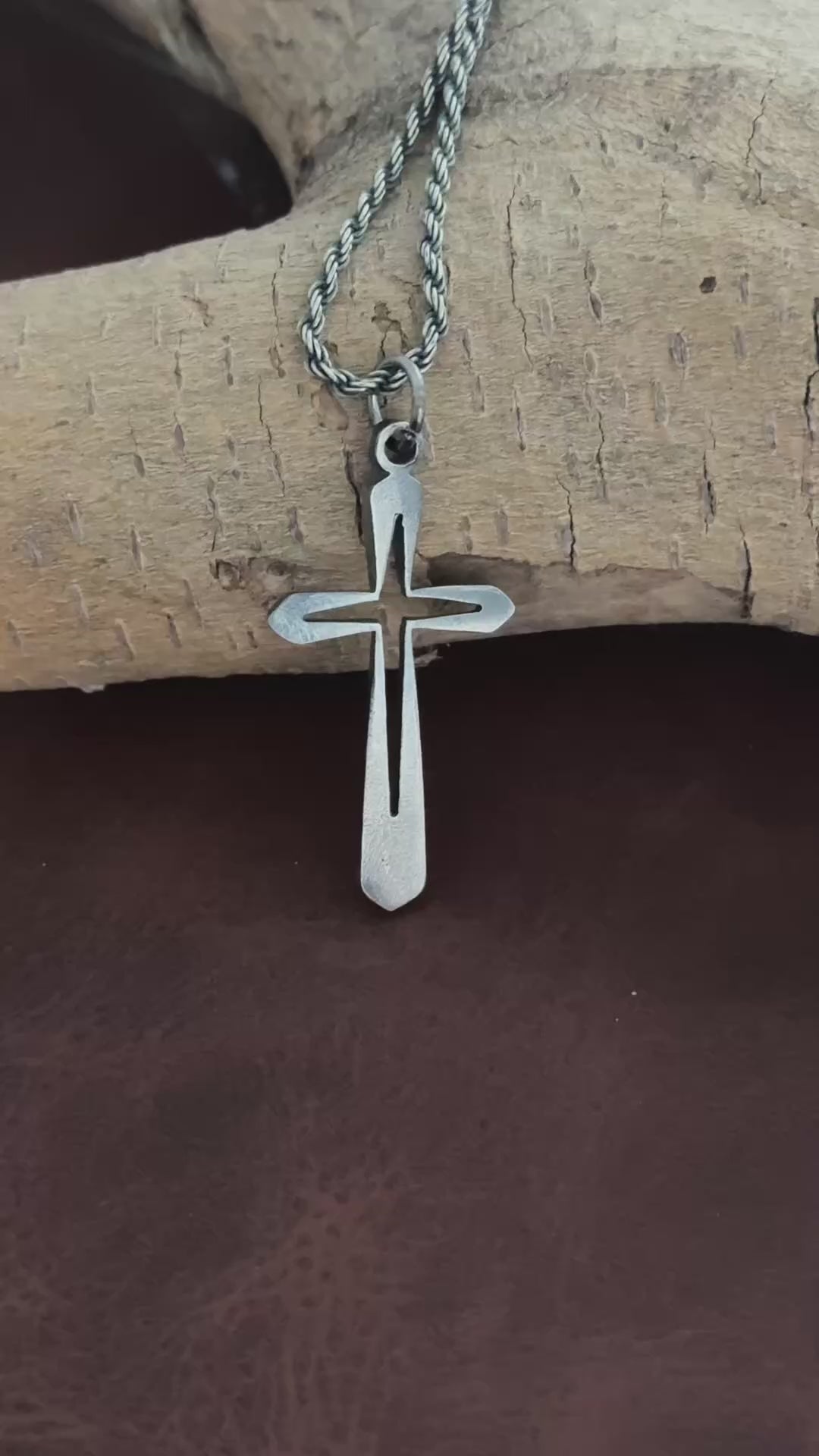 925 Sterling Silver Hollow Cross Pendant Embodying His Eternal Grace and Holy Light